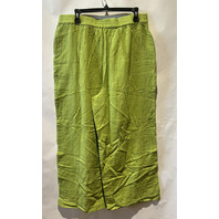 SUNDANCE WOMENS GREEN MORGANA FLORAL EMBROIDERED WIDE LEG PANTS SIZE LARGE L 34