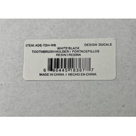 KASSATEX NEW YORK DUCALE ADE-TBH-WB WHITE/BLACK TOOTHBRUSH HOLDER ACRYLIC RESIN