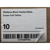 REFORMATION WALDENA BLOCK HEELED MULE IN CREAM PUFF TAFFETA 1317764CPT SIZE 10