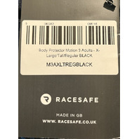 RACESAFE MOTION3 ADULT XL TALL/REG BLACK BODY PROTECTION VEST M3AXLTREGBLACK