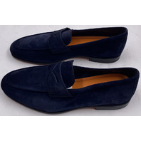 SANTONI CARLOS-P-EAAU60 BLUE MENS US 8 UK 7 SUEDE LOAFERS MCNC18837SA4SEAAU60