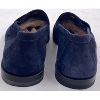 SANTONI CARLOS-P-EAAU60 BLUE MENS US 8 UK 7 SUEDE LOAFERS MCNC18837SA4SEAAU60