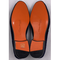 SANTONI CARLOS-P-EAAU60 BLUE MENS US 8 UK 7 SUEDE LOAFERS MCNC18837SA4SEAAU60