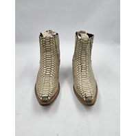 FREEBIRD MAEVE WOMEN'S WHITE SNAKE BOOTIES BOOTS US 7 UK 5 WHITE LEATHER