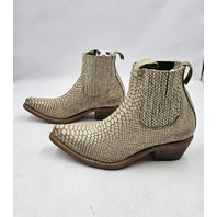 FREEBIRD MAEVE WOMEN'S WHITE SNAKE BOOTIES BOOTS US 7 UK 5 WHITE LEATHER