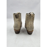 FREEBIRD MAEVE WOMEN'S WHITE SNAKE BOOTIES BOOTS US 7 UK 5 WHITE LEATHER