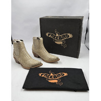 FREEBIRD MAEVE WOMEN'S WHITE SNAKE BOOTIES BOOTS US 7 UK 5 WHITE LEATHER