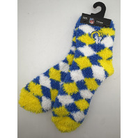 LOT OF 2 FORBAREFEET APPAREL 109 DIAMOND LOS ANGELES RAMS FUZZY SOCKS OSFM