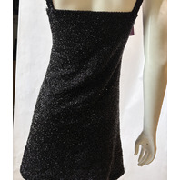 OCEANUS MALIBU FLORAL MINI DRESS BLACK SZ SMALL S HAND--BEADED NEW