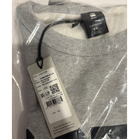 G-STAR LOGO R SW RAW MEDIUM GRAY LOGO CREWNECK SWEATER SIZE XXL