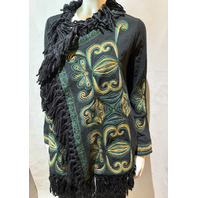 JOHNNY WAS WOMEN'S BIYA DRAPED SWEATER WELDA BLACK C54825 SIZE MEDIUM M