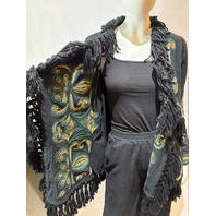 JOHNNY WAS WOMEN'S BIYA DRAPED SWEATER WELDA BLACK C54825 SIZE MEDIUM M