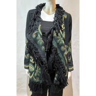JOHNNY WAS WOMEN'S BIYA DRAPED SWEATER WELDA BLACK C54825 SIZE MEDIUM M