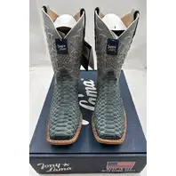 TONY LAMA MEN'S MARIO GREY PYTHON M5C WIDE SQUARE TOE BOOT HE6313 SIZE 11EE