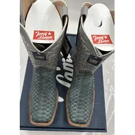 TONY LAMA MEN'S MARIO GREY PYTHON M5C WIDE SQUARE TOE BOOT HE6313 SIZE 11EE