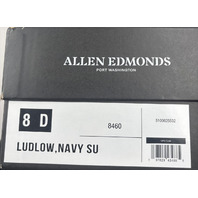 ALLEN EDMONDS LUDLOW NAVY SUEDE SNEAKERS SHOES 8460 MENS SIZE 8 D