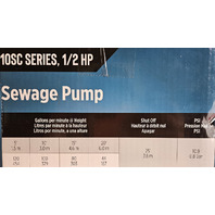 LITTLE GIANT 511432 10SC-CIM SEWAGE PUM 10SC SERIES 1/2 HP 7200 GPH 20 FEET CORD