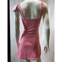 OCEANUS ST BARTH DRESS HAND-BEADED CRYSTAL MINI DRESS PINK SIZE SMALL DRO52PINKM