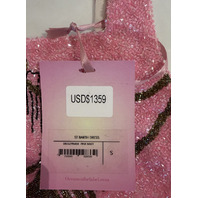 OCEANUS ST BARTH DRESS HAND-BEADED CRYSTAL MINI DRESS PINK SIZE SMALL DRO52PINKM