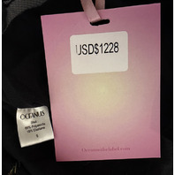 OCEANUS MALIBU FLORAL MINI DRESS BLACK SZ SMALL S HAND--BEADED NEW