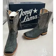 TONY LAMA MEN'S MARIO GREY PYTHON M5C WIDE SQUARE TOE BOOT HE6313 SIZE 12EE