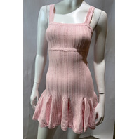 LOVE SHACK FANCY TABATHA POINTELLE MINI DRESS IN PEACH SORBET K2151-3143 SZ S