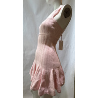 LOVE SHACK FANCY TABATHA POINTELLE MINI DRESS IN PEACH SORBET K2151-3143 SZ S