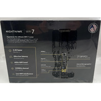 NETGEAR NIGHTHAWK RS700S RS700S-100NAS WIFI 7 BLACK TRI-BAND ROUTER BE19000