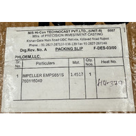 LOWARA EMPS651S 760116040 651S 59767 1.4517 SUCTION IMPELLER FOR E-MP65A PUMP
