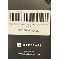 RACESAFE MOTION3 YOUNG RIDER LARGE/SHORT BLACK BODY PROTECTION VEST