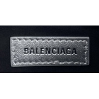 BALENCIAGA LE CAGOLE XS WOMENS LEATHER BUCKLE SHOULDER BAG W/RHINESTONES IN GREY