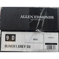 ALLEN EDMONDS OLIVER 1 GREY SUEDE 6916 MENS SIZE 9 D