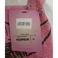 OCEANUS ST BARTH DRESS HAND-BEADED CRYSTAL MINI DRESS PINK M MEDIUM DRO52PINKM