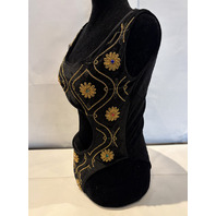 OCEANUS X DAPHNE RARE ONE PIECE CUT OUT BLACK VELVET SWIMSUIT SIZE SMALL S