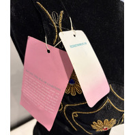 OCEANUS X DAPHNE RARE ONE PIECE CUT OUT BLACK VELVET SWIMSUIT SIZE SMALL S