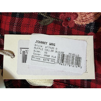 JOHNNY WAS WOMEN'S RUFFLE COLLAR BLOUSE COLOR AMAR PLAID W17425 SIZE X SMALL