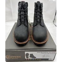 CHIPPEWA MEN'S SUPER DNA CHARCOAL 6" WATERPROOF STEEL LACE UP BOOT 59201 SZ 13E