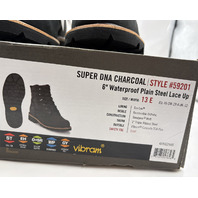 CHIPPEWA MEN'S SUPER DNA CHARCOAL 6" WATERPROOF STEEL LACE UP BOOT 59201 SZ 13E