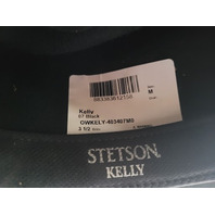 STETSON MENS KELLY DISTRESSED WOOL OUTBACK COWBOY HAT BLACK M MEDIUM OWKELY