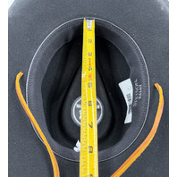 STETSON MENS KELLY DISTRESSED WOOL OUTBACK COWBOY HAT BLACK L LARGE OWKELY