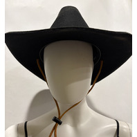 STETSON MENS KELLY DISTRESSED WOOL OUTBACK COWBOY HAT BLACK L LARGE OWKELY