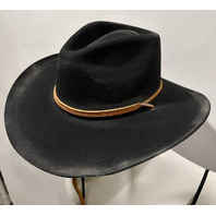 STETSON MENS KELLY DISTRESSED WOOL OUTBACK COWBOY HAT BLACK L LARGE OWKELY