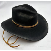 STETSON MENS KELLY DISTRESSED WOOL OUTBACK COWBOY HAT BLACK L LARGE OWKELY