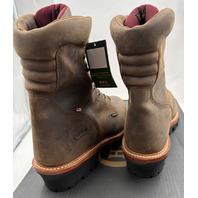 CHIPPEWA MEN'S SUPER LOGGER BROWN 9" WTRPRF INSULATED STEEL LOGGER SL5405 SZ 14E