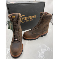 CHIPPEWA MEN'S SUPER LOGGER BROWN 9" WTRPRF INSULATED STEEL LOGGER SL5405 SZ 14E