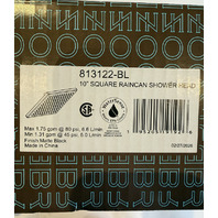 BRIZO 813122-BL 10" SQUARE RAINCAN SHOWER HEAD IN MATTE BLACK MAX 1.75 GPM