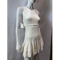 LOVE SHACK FANCY TABATHA POINTELLE MINI DRESS IN IVORY K2151-3143 SZ LARGE L