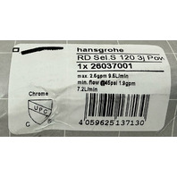 HANS GROHE 26037001 RAINDANCE SELECT S 120 3-JET 2.5 GPM CHROME HANDSHOWER
