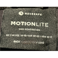 RACESAFE MOTIONLITE SIZE US 10-12 LONG ADULT BLACK BACK PROTECTION VEST MLA2LONG