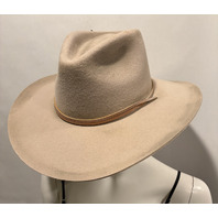 STETSON MENS KELLY OWKELY DISTRESSED WOOL COWBOY HAT LARGE L 61 SILVER BELLY